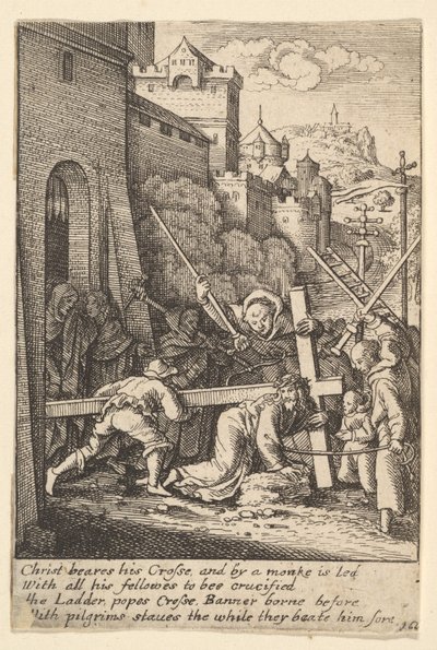 Bærer korset, 1625-77. af Wenceslaus Hollar