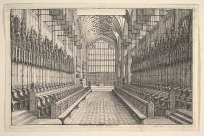 Kor og korstole i Sankt Georgs Kapel, Windsor af Wenceslaus Hollar