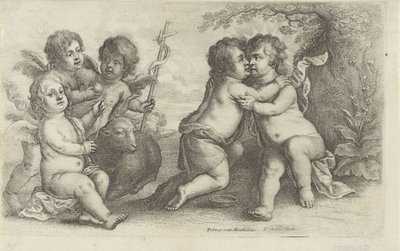 Kristus, Johannes og tre keruber Paedopaegnion (serietitel) af Wenceslaus Hollar