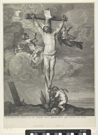 Kristus på korset med engle af Wenceslaus Hollar