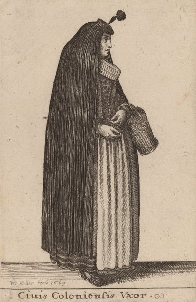 Ciuis Coloniesis Vxor, 1643. af Wenceslaus Hollar