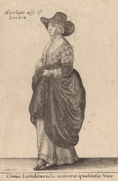 En kvinde af bedste kvalitet i London, 1643. af Wenceslaus Hollar