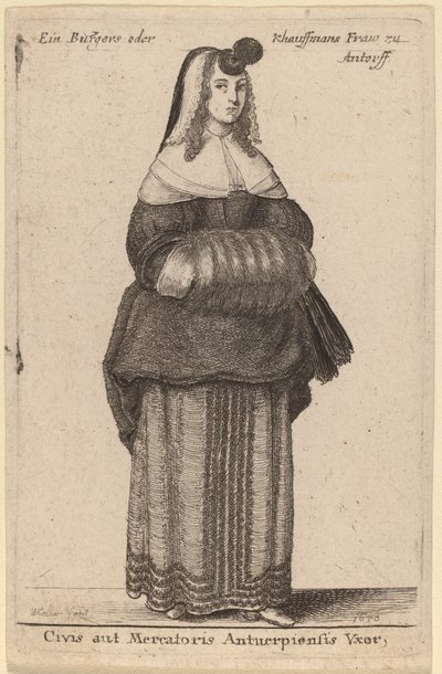 En borgers eller købmands hustru i Antwerpen af Wenceslaus Hollar