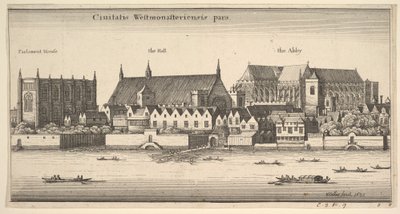 En del af byen Westminster, Westminster fra floden, 1647. af Wenceslaus Hollar