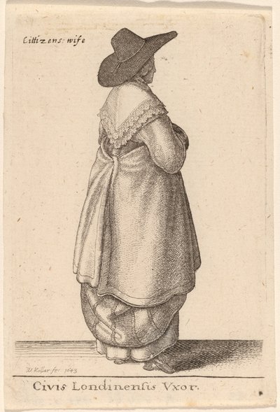 Borger i London Vxor af Wenceslaus Hollar