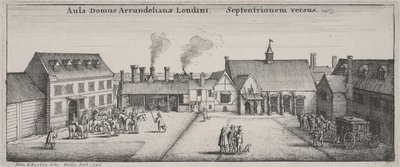 Gården til Arundel House fra nord af Wenceslaus Hollar