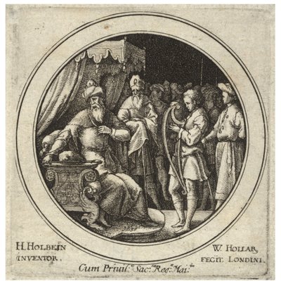 David foran Saul. Tilstand 2 af Wenceslaus Hollar