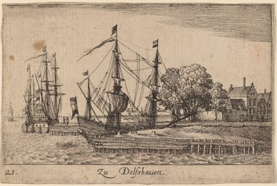 Delfshaven af Wenceslaus Hollar