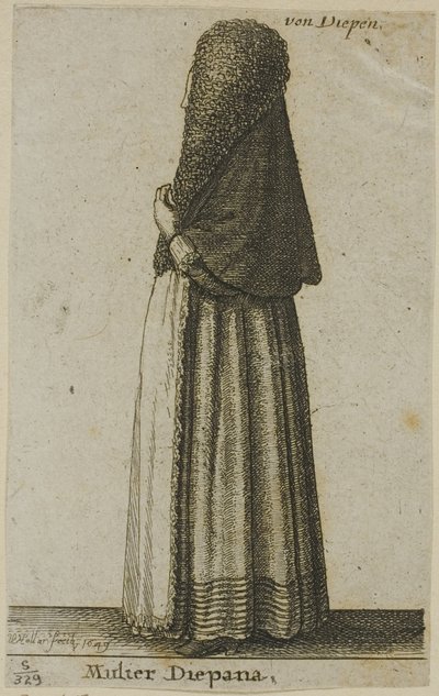 Dieppe kvinde af Wenceslaus Hollar