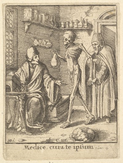 Doktor, fra Dødedansen, 1651. af Wenceslaus Hollar