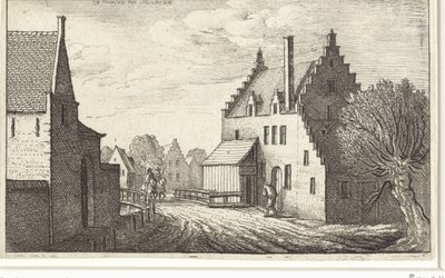 Landsbygade i Hemsen nær Mechelen Udsigt over europæiske byer (serietitel) af Wenceslaus Hollar
