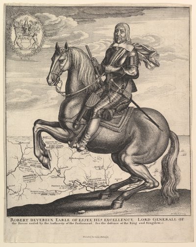 Jarl af Essex til hest, 1643. af Wenceslaus Hollar