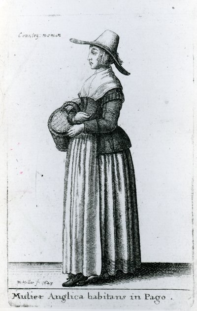 Engelsk landkvinde, 1643 af Wenceslaus Hollar