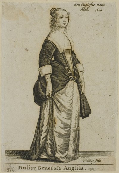 Engelsk Gentlewoman af Wenceslaus Hollar