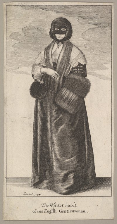 Engelsk dame i vinterkostume En engelsk gentlewomans vintervane, 1644. af Wenceslaus Hollar