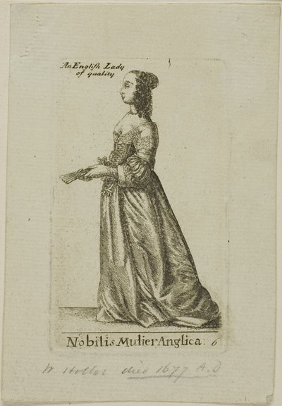 Engelsk adelskvinde af Wenceslaus Hollar