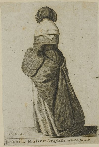 Engelsk Adelskvinde i Vintertøj af Wenceslaus Hollar