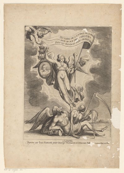 Faam overvint de tijd en de dood Historien om indtoget af den mest kristne konges dronningemoder i de forenede provinser i de lave lande (serietitel på objektet) af Wenceslaus Hollar