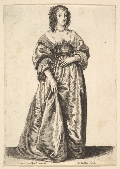 Figur af en dame stående, 1625-77. af Wenceslaus Hollar