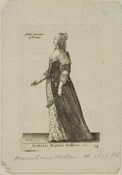 Fransk adelskvinde af Wenceslaus Hollar