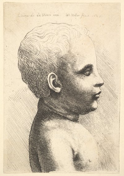Head and shoulder of a child, in profile to right, 1645. dani af Wenceslaus Hollar