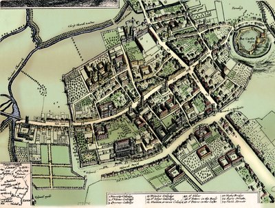 Hollars plan af Oxford, c1643 af Wenceslaus Hollar