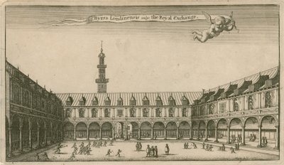 Interiør af Royal Exchange, London af Wenceslaus Hollar
