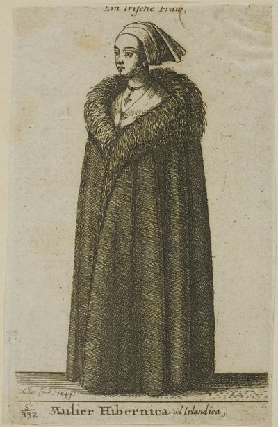irsk kvinde af Wenceslaus Hollar