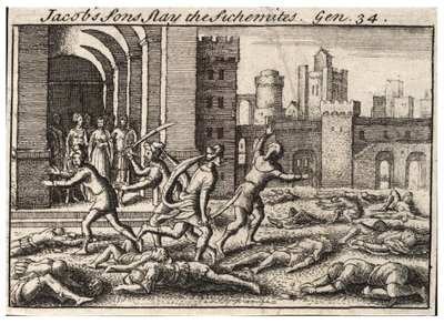 Jakobs sønner dræber shekemitterne. Tilstand 2 af Wenceslaus Hollar