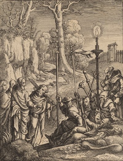 Jesus konfronterer sine modstandere. af Wenceslaus Hollar