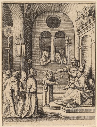 Jesus igen foran Kajfas af Wenceslaus Hollar