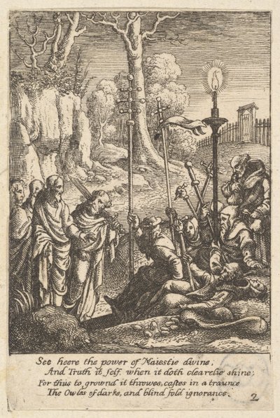 Jesus konfronterer sine modstandere, 1625-77. af Wenceslaus Hollar