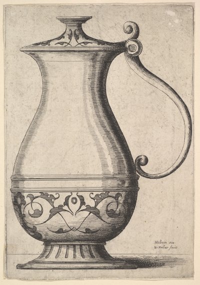Kande med arabesker på foden, 1625-77. af Wenceslaus Hollar