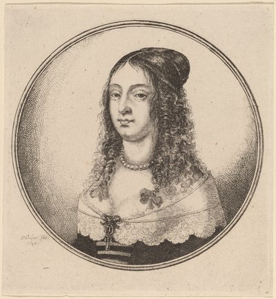 Dame med bånd på krøller af Wenceslaus Hollar