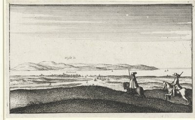 Landskab med udsigt over Isle of Wight af Wenceslaus Hollar
