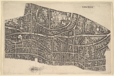 London før den store brand, 1666-77. af Wenceslaus Hollar