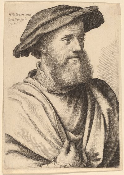 Mand med skæg ser rigtigt ud Hans Holbein, 1646. af Wenceslaus Hollar