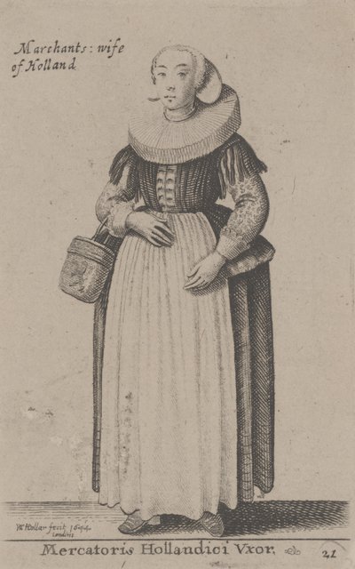 Marchants Wife of Holland (Wife of Dutch Merchant) af Wenceslaus Hollar