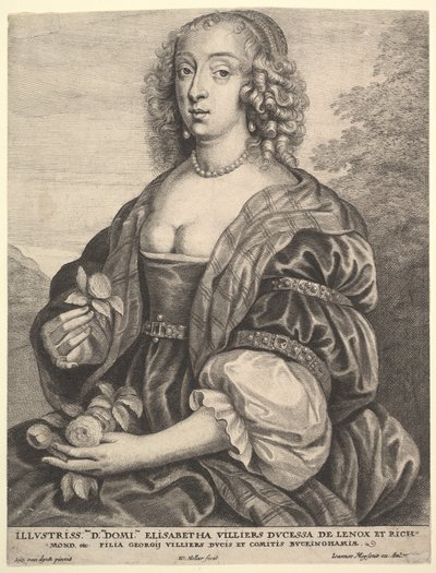 Mary Villiers, hollænderinde af Lennox og Richmond, 1625-77. af Wenceslaus Hollar