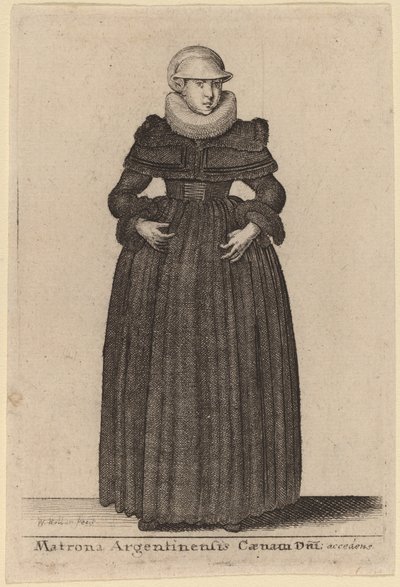 Matrona argentinsk nadver af dagen nærmer sig fra nymferne) af Wenceslaus Hollar