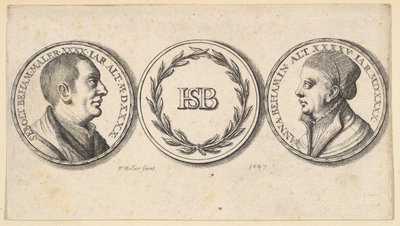 Medaljoner med portrætter af Sebald Beham og Anna Beham, 1647. af Wenceslaus Hollar