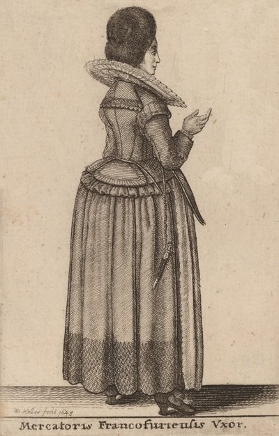 Vxor fra Frankfurt-købmanden, 1600-tallet. af Wenceslaus Hollar