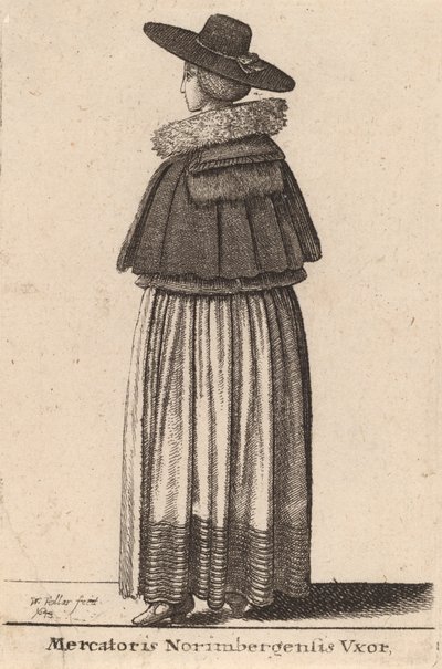 Hustru til Nürnberg-købmanden, 1643. af Wenceslaus Hollar