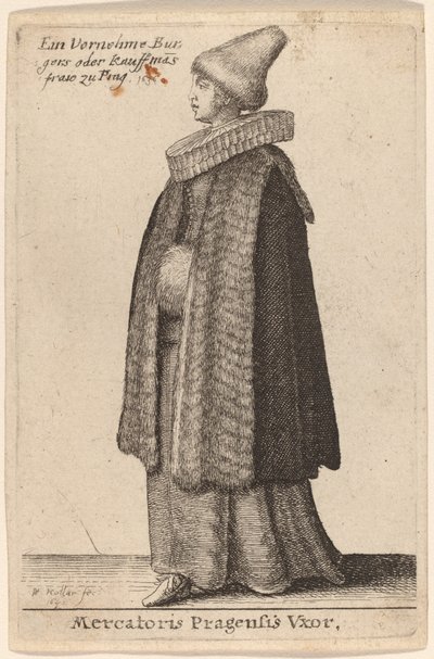 Hustru til købmanden i Prag af Wenceslaus Hollar