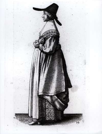 Købmandskone, 1640 af Wenceslaus Hollar
