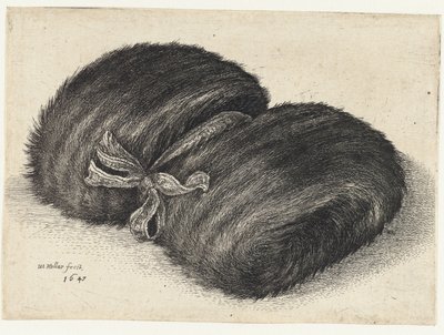Pelsmoffe dekoreret med et bånd Muffer (serietitel) af Wenceslaus Hollar