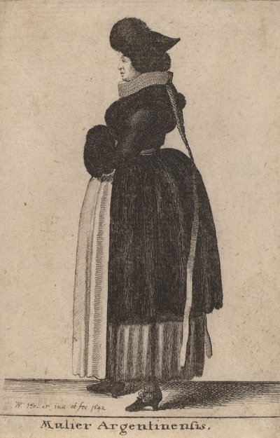 Argentinsk kvinde, 1642. af Wenceslaus Hollar