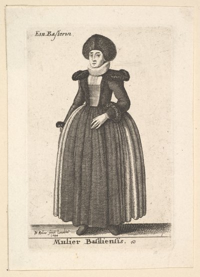 Kvinde fra Basel af Wenceslaus Hollar
