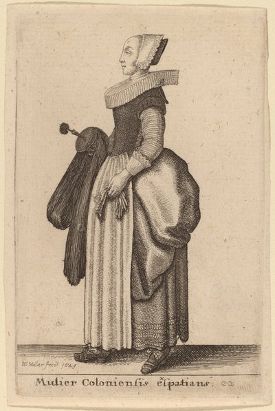 Ekspatisk kvinde fra kolonien af Wenceslaus Hollar