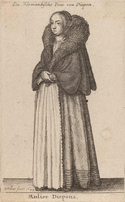 Diepana kvinde, 1649. af Wenceslaus Hollar